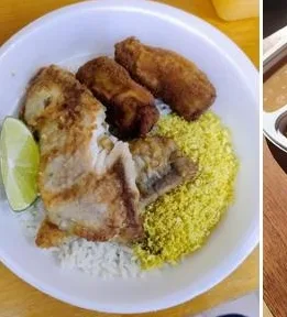 Frango com arroz amarelo